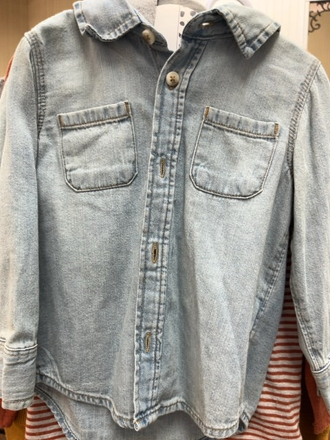 Jean long sleeve hood, 2T