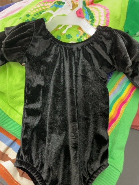 Black velvet long sleeve, 12-18M